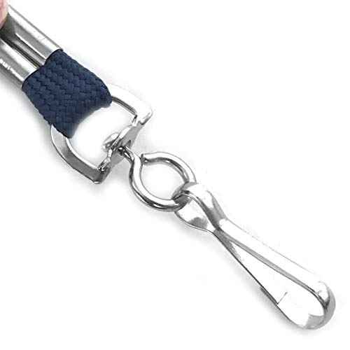 Lanyards 100 Pack Navy Blue Lanyards with Swivel Hook Clips for ID Name Badge Holder (Navy Blue, 100 Pack)