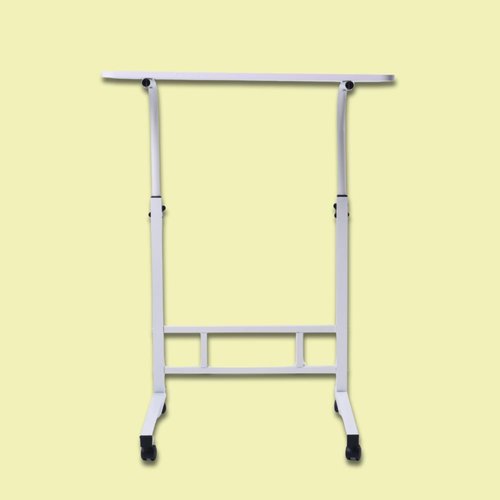 Japard Mobile Standing Desk - Adjustable Rolling Computer Table for Bedside | 35.4" White