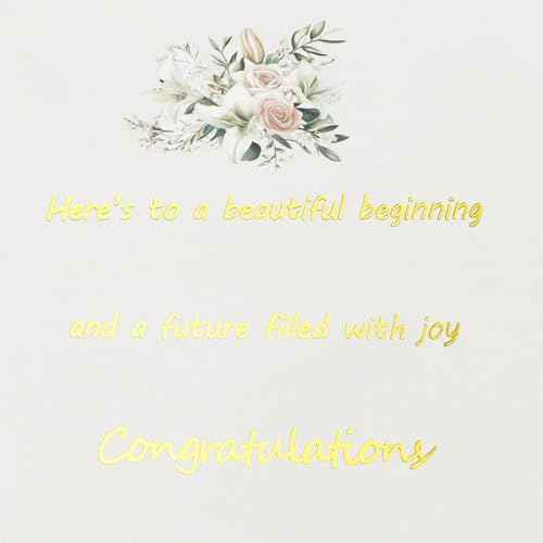 Wedding Card for Bride and Groom ? Congratulations on your Wedding Double-Layer Cards with gold foil