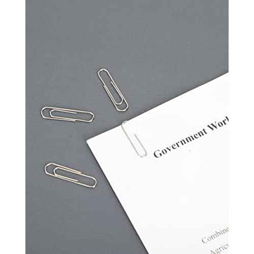 PAPERPAL Paperclips for Office School & Personal Use, #1 Nonskid Paper Clip (1-2/7"), 600 Medium Paper Clips (6 Boxes of 100 Each), Silver