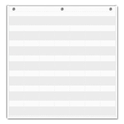 EAMAY Classroom Monthly Calendar Pocket Chart for 2.75 * 2.75 Cards,Homeschool Supplies and Classroom Must Haves! Only Chart(White)