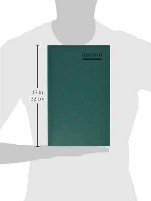 National Emerald Series Record Book, Canvas Hard Cover, Perfect Binding, 12.125" x 7.5", 500 Numbered Pages, Green (56151)