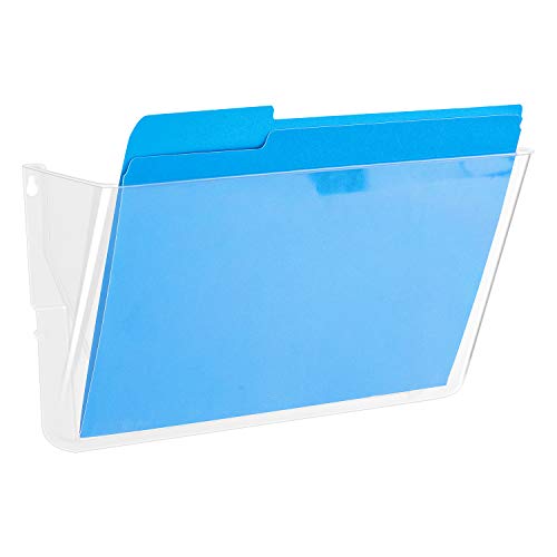 Amazon Basics Clear Wall File Organizer - 1-Pocket Letter Size, Space Saving