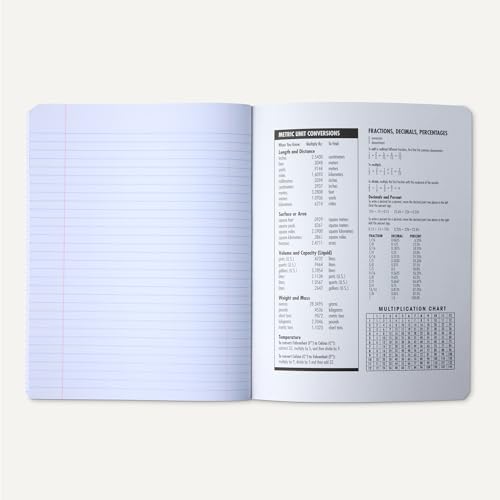 Amazon Basics College Ruled Composition Notebook - 100 Sheets, 9.75" x 7.5", Marble Black Sturdy Cover
