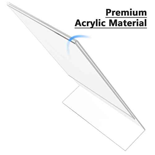 MaxGear Acrylic Sign Holder 8.5 X 11, Plastic Paper Holder With Vertical Slanted Back, Picture Photo Frames Display Stand Flyer and Document Organizer for Office Desktop Use, 10 Pack