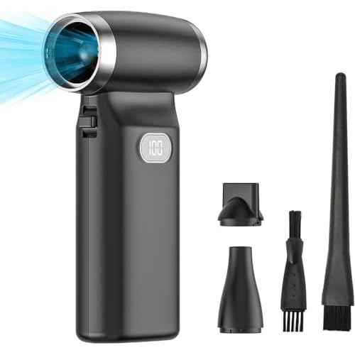 Compressed Air Duster, Electric Dust Blower, High-Speed Electric Air Duster, 8000mAh Rechargeable Mini Jet Blower, 100 Gear Adjustable 130000RPM, PC Cleaning Set for Laptops, Keyboards, Cars