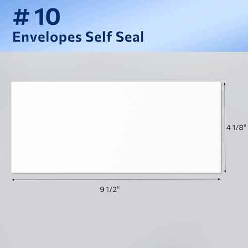 SUNEE Envelopes Letter Size Self Seal #10 Windowless Mailing Business Envelopes 500 Pack, 4-1/8 x 9-1/2 inch - White Envelopes - 24LB - Secure & Printer Compatible for Letters, Checks, Mailings