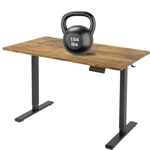Standing Desk Frame, Stand up Desk Frame Workstation, Electric Adjustable Legs, 3 Memory Height Settings, with Cable Management Tray, 4pcs Headphone Hook
