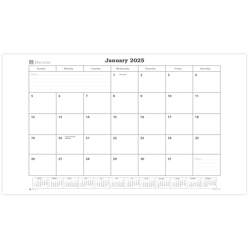 2025 Desk Pad Monthly Calendar Refill/Insert, 32.875" x 18.875", Dacasso (S2002 / S2002-O)