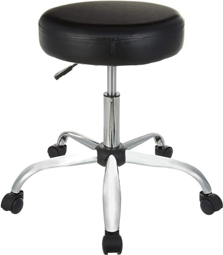 Amazon Basics Drafting Bar Stool with Wheels - Height Adjustable Swivel, Black
