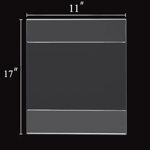 PecMuikee 11 x 17 Acrylic Sign Holder Horizontal £¬Wall Mount Sign Holders Clear Acrylic Frame with Double Sided Tape Clear Poster Frames Plastic Sign Holder for Office, Home, Landscape, 6 Pack