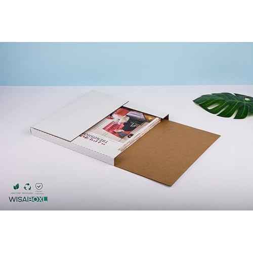 White Vinyl Record Mailers 12.8x12.8x1 inch LP Mailing Corrugated Cardboard Boxes, Easy Fold, Multi Depth Album Shipping Boxes with Fragile Stickers, 15 Pack