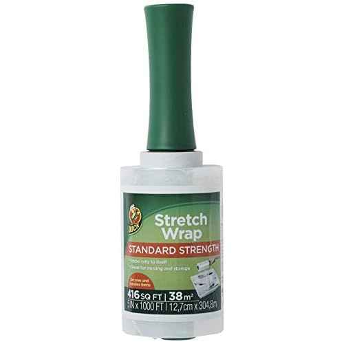 Duck Brand Stretch Wrap Roll, Clear, 5 inches by 1000 feet, 1 Pack, White (285849)