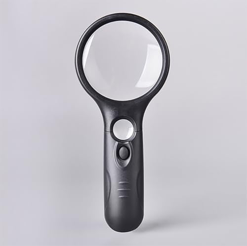 Heavy-Duty Handheld Magnifying Glass with LED Light | 3X & 45X Magnification