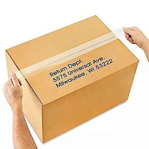 Pre-Cut Return Tape Strips 2" x 18" (Clear) / 100 Rubber-Banded Strips | Ideal for Packaging, Shipping, Mailing, and Office Use