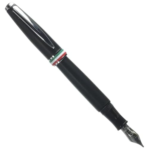Monteverde USA Aldo Domani Italia Fountain Pen Matte Black - Stub Nib - Luxury Writing Pen - Italian Design - JoWo Stainless Steel Nib - Smooth Ink Flow - Refillable - Gift Box Included