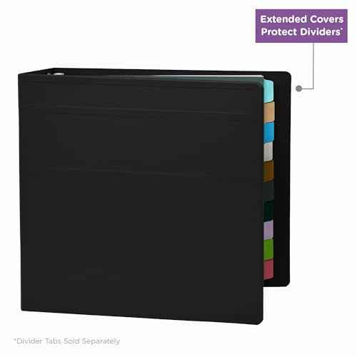Carstens 4-Inch Heavy Duty 3-Ring Binder - Side Opening, Black, Durable Plastic, Precision No-Gap Rings, Waterproof Cover, No Pockets, Holds 600 US Letter Sheets, BPA-Free, Made in USA (1845-3R)
