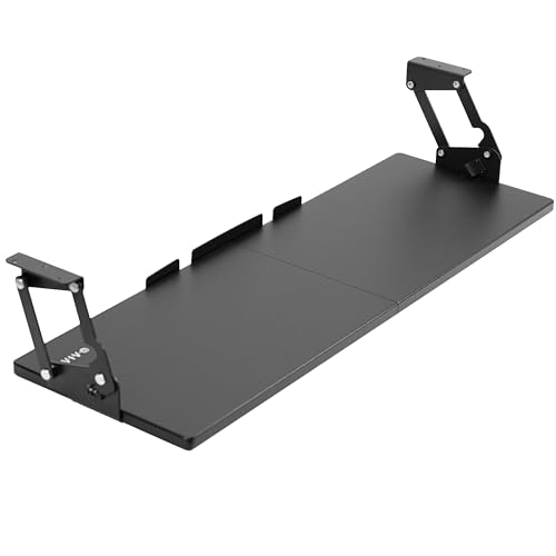 VIVO Large Under Desk 34 x 11 inch Computer Keyboard and Mouse Tray with Swinging Height Adjustment, 12 Settings, Platform Drawer for Typing, Black, MOUNT-KB34S