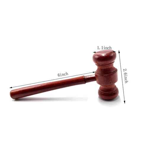 Aliotech Wooden Courtroom Gavel Judge Gavel Costume Accessory Justice Costume Accessories Props for Auction Sale Using Only