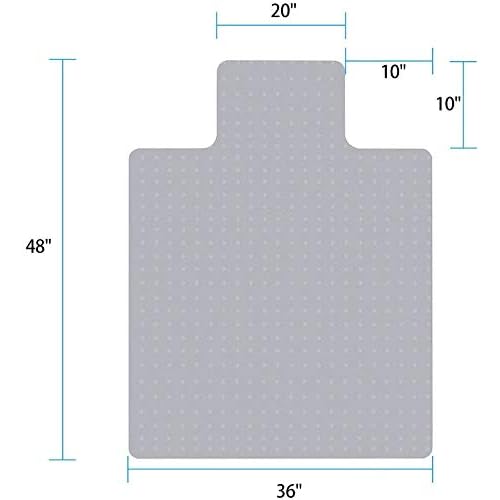 New Chair Mat for Carpet Floor Low Pile Office and Home Use Thick and Sturdy Transparent Desk Chair mat for Carpets Size 36" X 48" with Lip