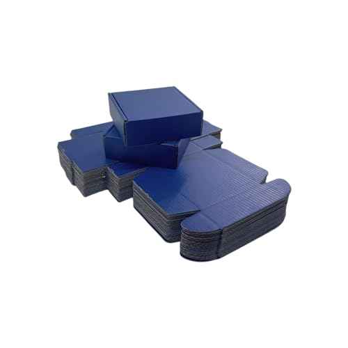 50 Pcs 5.5 x 5.1 x 2 inches Shipping Boxes for Small Business Cardboard Corrugated Mailer Boxes for Shipping Packaging Holidays Craft Gifts Giving Products (Industrial Blue, 5.5 x 5.1 x 2")
