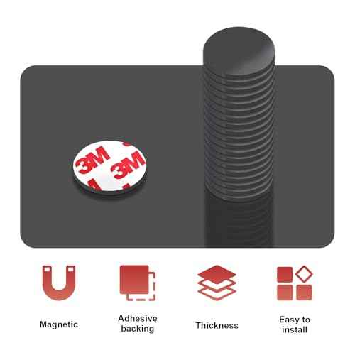 Magnetic Dots,Round Magnets with Adhesive Backing,Small Magnet 1.2" Self Sticky Magnetic Circle for Crafts,Peel and Stick Magnet for Family School Activities,Thickness 80Mil,24PCS Per Pack