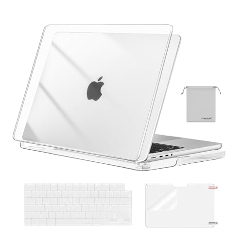 MOSISO Transparent MacBook Pro 14 Inch Case with Keyboard Cover and Screen Protector