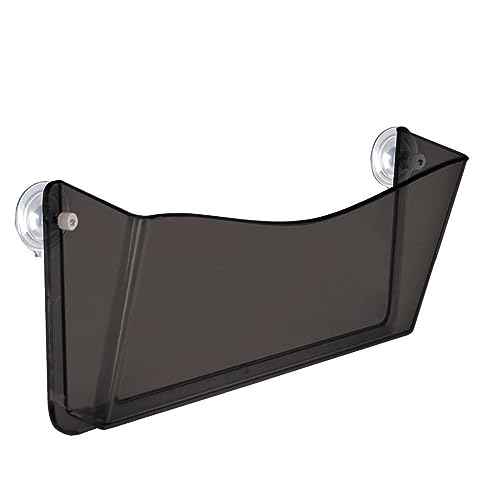 Azar Displays 250055-SMK Plastic Wall Mount File Holder with Suction Cups Smoke Colored, 4-Pack