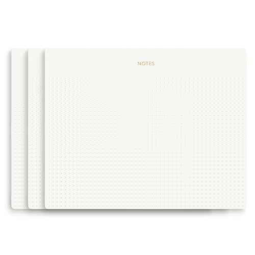 Mouse Pad Notepad for Professionals, 3 Pack, 9.8" x 7.9", 150 Sheets (50 Each), Minimalist, Gold Foiled, Dotted Layout, Executive's Desk Note Pad, To Do List Notepad, Eco-friendly, FSC¢â Certified Planner Pad