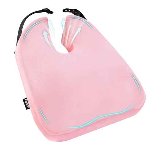 Large Memory Seat Cushion,Car Seat Cushion are Used to Relieve Sciatica, Suitable for Offices, Cars, Wheelchairs, Multi-Purpose (Pink)