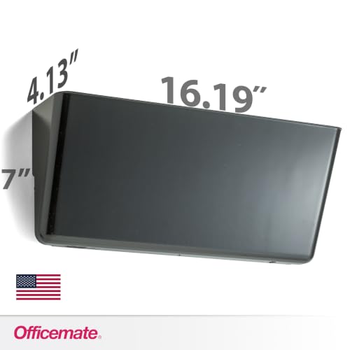Officemate Legal-Size Wall File Organizer Pack of 1 Black Wall Mountable Document Holder