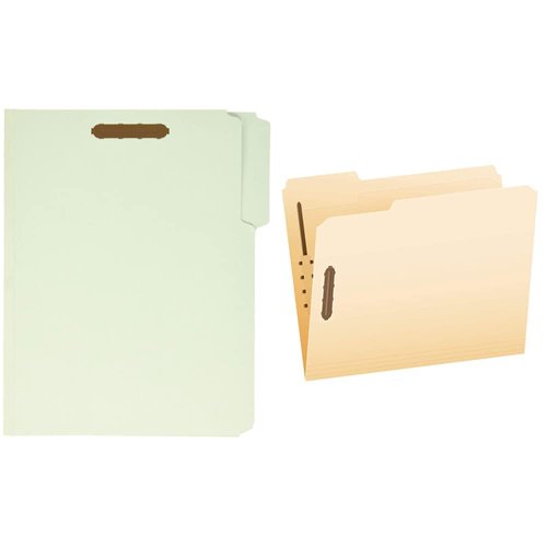 Pendaflex Letter Size File Folders with 2 Fasteners, Light Green, 1-Inch Expansion, 1/3-Cut Tabs in Left