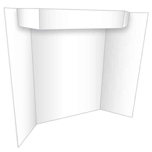 Eco Brites Two Cool Tri-Fold Poster Board, 24 X 36, White/White
