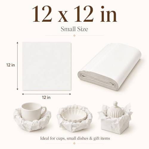 100 Packing Paper Sheets for Moving Supplies, 12x12 Newsprint