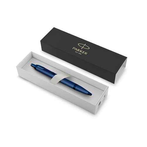 Parker IM Monochrome Ballpoint Pen Blue Ink Blue Finish and Trims Medium Point Gift Box