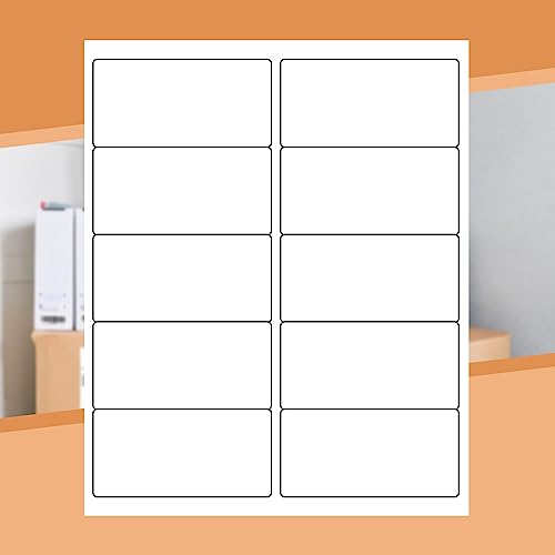 10up 500 Sheets Sticker Labels Compatible Laser/Ink Jet Shipping Labels, 2" X 4" Labels for Shipping/Mailing (5000 Labels)