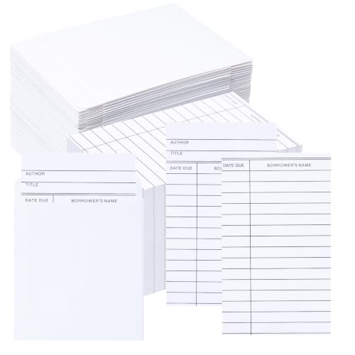 Apprabbr 400 Pcs Library Card Pockets & Due Date Cards Set 3x5 White