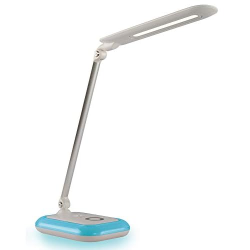 OttLite Glow LED Desk Lamp with USB Charging Port - Portable, Adjustable, Desk Light,White
