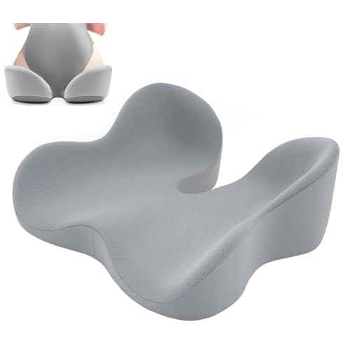 Seat Cushion, Wide & Soft Support Memory Foam Cushion for Office Chair, Desk Chair, Car Seat, Airplane, Ergonomic Sciatica, Hip & Tailbone Pain Relief Cushion for Long Sitting