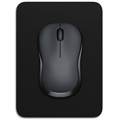 Dapesuom Jet Black 8x6 Inch Thick Rubber Mouse Pad - Non-Slip & Washable