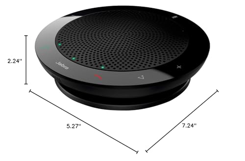 Jabra Speak 410 Corded Speakerphone for Softphones – Easy Setup, Portable USB Speaker for Holding Meetings Anywhere with Outstanding Sound Quality