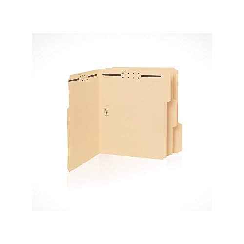 Staples Reinforced Fastener Folders, Letter, Manila, 50/Box
