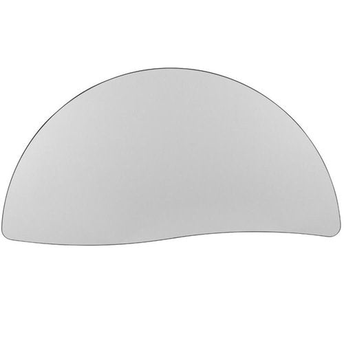 Flash Furniture 47.5" Half Circle Wave Collaborative Grey Thermal Laminate Activity Table - Standard Height Adjustable Legs