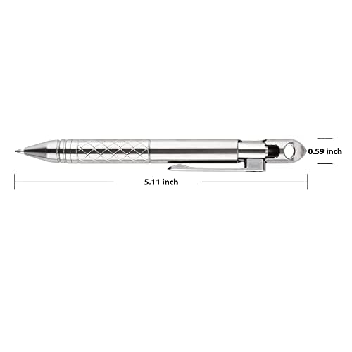 SMOOTHERPRO Titanium Bolt Action Pen with Tungsten Side for EDC Pocket Outdoor Collection Signature Office School Color Stonewash (TI01BK)