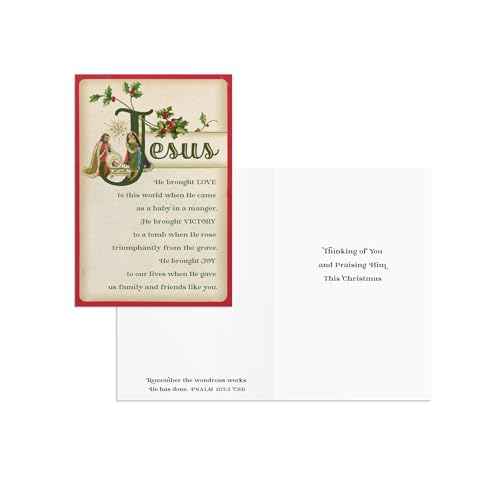 DaySpring - Vintage Christmas Blessings Value Box: Inspirational Christmas Cards with Scripture - 8 Each of 6 Designs - 48 Christmas Boxed Cards and Envelopes