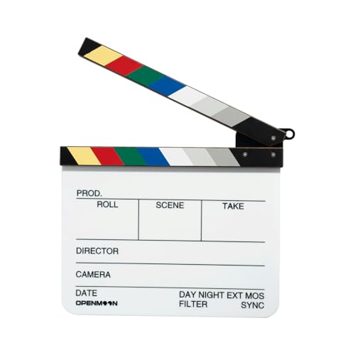 OPENMOON Film Clapperboard for Movie Scenes - Large Size, Right Hand, Dry-Erase Slate