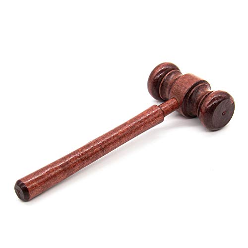 AUEAR 4 Pack Wooden Judge Gavel Mini Gavels Light Brown for Auction & Cosplay