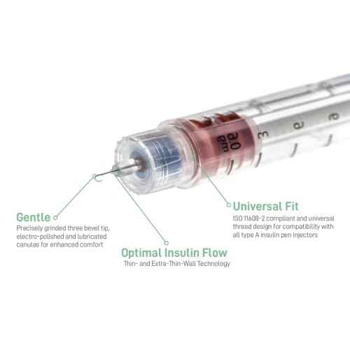 ONE-CARE Pen Tips, 32G x 8mm, Sterile, Seal and Cover, Universal Design, Optimal Skin-Contact ? Pack of 100/box