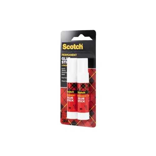 Scotch Permanent Glue Sticks, Acid-Free Non-Toxic Adhesive (2-Pack) ? Strong & Fast Bond, No-Mess Application for Paper, Photos, Crafts