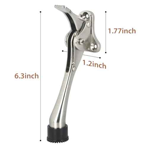 6 Pack Door Stops Kickdown Door Stoppers for Bottom of Door, 6 Inch Satin Nickel with Rubber Tips, Door Holder, Heavy Duty Kick Down Door Stop Once Touch Adjustable